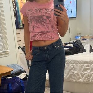 medium pink cropped band tee #vintage #trendy